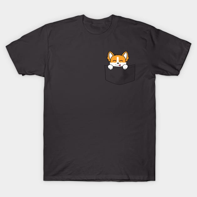 Pocket Corgi T-Shirt by KidCorgi